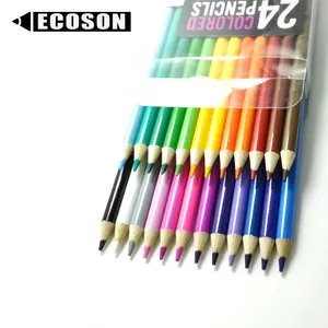 Kit de crayons de couleur, aquarelle personnalisée, 24 couleurs, prix d'usine, vente en gros, qualité professionnelle