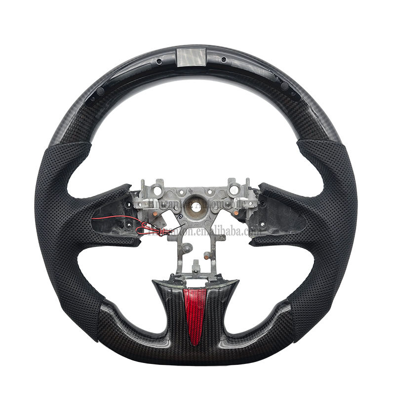 LED+Carbon+Perforated Leather+Black Stitching