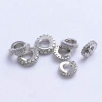 Lot de 20 perles entretoises irrégulières en laiton plaqué or 18 carats avec micro-pavé de zircon cubique pour la fabrication de bracelets et colliers DIY