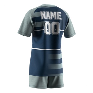 Ensemble de maillot et short de rugby pour homme de luxe, design respirant à col en V, séchage rapide - Product Image 2