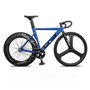 Bicicleta de <span class=keywords><strong>Carretera</strong></span> de Piñón Fijo 700C con Cuadro de Aluminio 6061 y Horquilla de Carbono, Bicicleta Ligera de Una Velocidad para Carreras Urbanas - Product Image 2