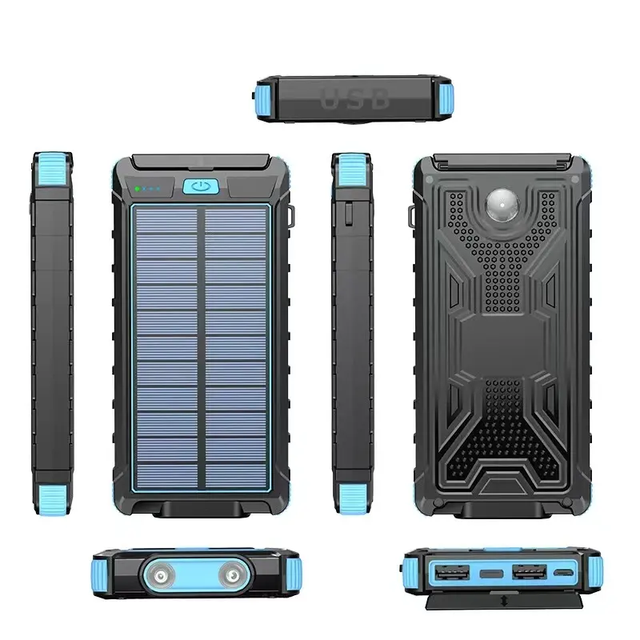 ODM OEM 2 USB Type-C Portable Powerbanks Solar Powerbank 10000mah / 20000mah Power Bank Solar in Stock Customized