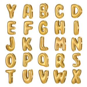 Joyería Personalizada DIY, Chapada en Oro PVD de 14k y 18k, Dijes de Acero Inoxidable 316L, Dijes Pequeños con Letras para Pulseras y Collares - Product Image 5