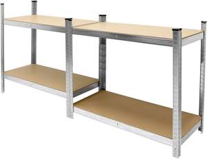 <span class=keywords><strong>Étagère</strong></span>s d'entrepôt en métal galvanisé 160x80x40cm 4 panneaux MDF réglables en hauteur Capacité de <span class=keywords><strong>charge</strong></span> 320kg pour ateliers Garages - Product Image 4