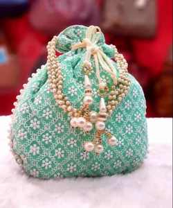 Ấn Độ ủng hộ đám cưới chikankari thêu dây kéo potli túi cho Bridal món quà trở lại món quà cho khách - Product Image 3