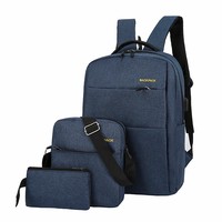 Conjunto de mochila para ordenador portátil de gran capacidad informal para hombres que viajan bolsas de mochila antirrobo impermeables para ordenador portátil
