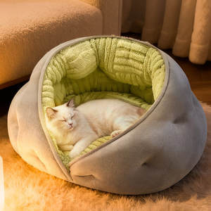 Трансграничный тканевый лежак для кошек, всесезонный, полузакрытый, в виде дивана-кровати, домик-вольер для котят, теплый зимой - Product Image 2