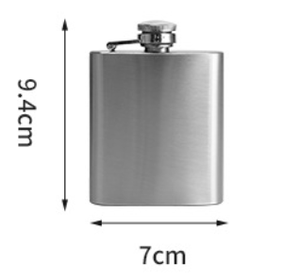 กระติกน้ำสแตนเลสขนาด 3 ออนซ์ แบบพกพาสำหรับใส่เครื่องดื่มแอลกอฮอล์  พร้อมกรวย  วัสดุเกรดอาหาร  สามารถสลักชื่อได้ - Product Image 2