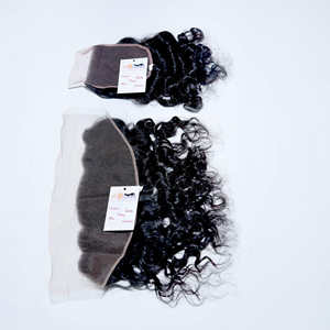 Paquets de cheveux vierges de vague profonde lâche bouclés bruts avec fermeture frontale tissage de cheveux de vague de corps 9A brésilien 10 "à 36 pouces en stock - Product Image 4