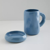 Tasses à café en céramique modernes pour cappuccino, avec plateau, pour usage domestique quotidien, surface irrégulière, finition brillante, couleur personnalisable, glaçure, vente en gros, qualité alimentaire