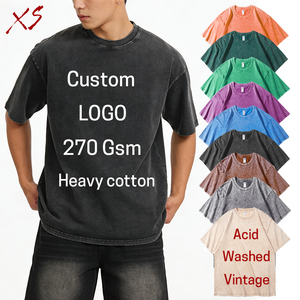 T-Shirt Oversize da Uomo in Cotone 100% Pesante 270gsm, Stile Streetwear, Effetto Stone Washed Vintage, Unisex, Personalizzabile con Logo - Product Image 3