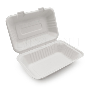 Personnalisable 900ml 9 "Étanche Écologique Bagasse Micro-ondes Jetable Biodégradable À <span class=keywords><strong>Emporter</strong></span> Emballage Alimentaire Boîte À Lunch - Product Image 1