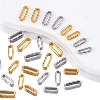 Connecteur de fermoir ovale en acier inoxydable plaqué sous vide pour pendentif, idéal pour la création de bijoux DIY (bracelets, colliers)
