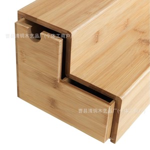 Bamboo <b>Tea</b> Storage <b>Box</b> Drawer Style Spice Rack Desktop Organizer With Compartments For Kitchen Use - Product Image 3