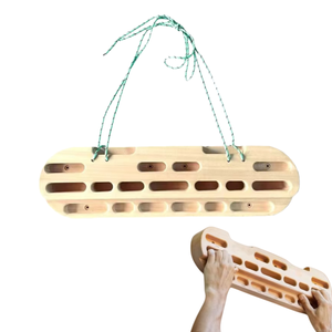 屋内木制指板エクササイズクライミングボードポータブル指板プルアップバーハングボード指トレーナー - Product Image 1