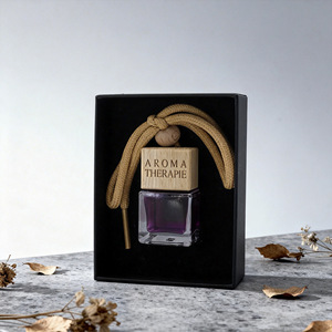 Ensemble de pendentifs désodorisants pour voiture, style européen et américain, en verre haut de gamme, boîte cadeau noire, incluant des huiles essentielles d'aromathérapie pour voitures - Product Image 3