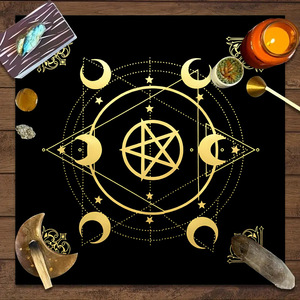 Mantel de Altar con Diseño de Luna, Sol y Estrellas, Pentagrama, Tapiz Espiritual para Tarot, Adivinación y Artículos de Brujería - Product Image 5