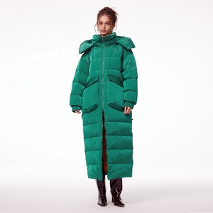 Manteau Long Oversize en Duvet pour <span class=keywords><strong>Femme</strong></span> en Stock, <span class=keywords><strong>Doudoune</strong></span> Imperméable Brillante Gris Argenté, Vêtement d'Extérieur Chaud d'Hiver Tombant Sous le Genou - Product Image 5