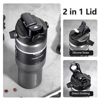 Botella de Agua Personalizada de Acero Inoxidable 304 SUS, Termo de Doble Pared de 1 Litro