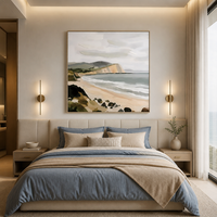 Impression numérique abstraite, paysage marin coloré, lever et coucher de soleil, paysage marin, toile imprimée numériquement, peinture murale