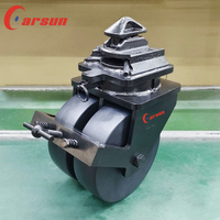 Roues de roulettes de conteneur d'expédition ISO Roulettes pivotantes doubles de 10 pouces Noyau de fer Polyuréthane Métal Freins de bande de roulement Acier rigide