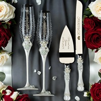 Cadeaux promotionnels de mariage personnalisés, faits main, gravés, en verre trempé durable pour coupes de toast nuptiales