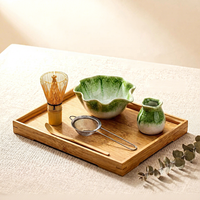 NEWELL Bol à matcha de style japonais fait main, ensemble de chawan en céramique professionnel, bord festonné, ensemble de thé pour une décoration esthétique