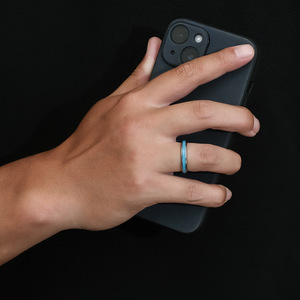 Tungsten Steel <b>Ring</b> Blue <b>Turquoise</b> Inlay Rose Gold Unisex Engagement Wedding Band Fine Jewelry Index Finger <b>Ring</b> - Product Image 4