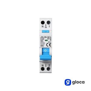 Disjoncteur différentiel Gloca JXL30 1P+N 20A 30mA 250V C20 Montage DIN Protection électrique - Product Image 4