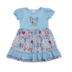 ชุดเดรสเด็กผู้หญิงแขนกุดทรงเอไลน์ผ้าฝ้ายผสมลายดอกไม้สไตล์ลำลองสำหรับฤดูร้อน RTS Boutique ขายส่งเสื้อผ้าเด็ก ODM - Product Image 1