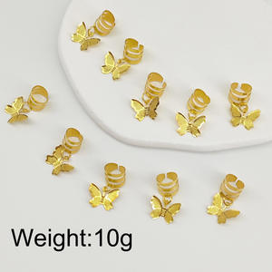 Anneaux de cheveux papillon en alliage réglables, breloques pour femmes, style européen, accessoires de coiffure quotidiens, 15 pièces - Product Image 3