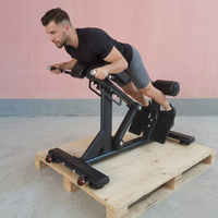 Banc d'hyperextension commercial blanc type chaise romaine, banc d'entraînement de force pour extension dorsale à 45 degrés