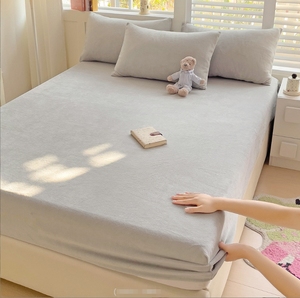 YongHo Winter Cozy Milk Velvet Locking Sábana bajera ajustable King Size Elastic Full Bed Cover con facecloth Estilo liso para dormitorio - Product Image 4