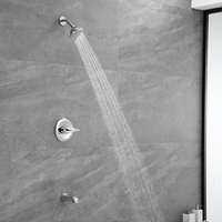 Kits de ajuste de grifo de ducha de baño oculto montado en la pared con válvula de equilibrio de presión de latón y Caño de bañera con desviador