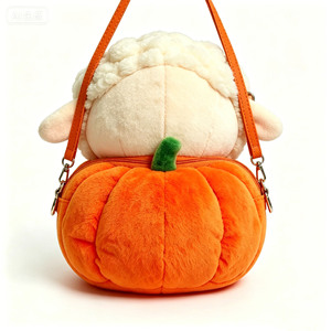 Customized in Stock Halloween Ghost Face Pumpkin Bag Funny Creative <b>Plush</b> <b>Toy</b> Doll Bag PP Cotton Filling Unisex Ages 5-13 - Product Image 4