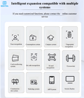 Tourniquets de contrôle d'accès multi-recognition Sentra SS02 IP46 avec moteur sans balais, reconnaissance faciale, RFID, code QR, empreinte digitale, SUS304