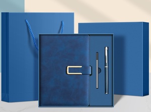 A5 Stationery With Leather Cover <b>Notebook</b> Journal and Pen Gift <b>Set</b> - Product Image 2