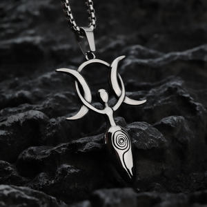 Collar con Colgante de Acero Inoxidable para Hombre, Diseño de Diosa Lunar, Geométrico Asimétrico, Joyería de Regalo - Product Image 4