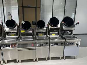 Machine de cuisson robotisée électrique commerciale pour restaurant, personnalisable en usine, avec plusieurs cuves, système rotatif à tambour, fonction wok et évier intégré - Product Image 4