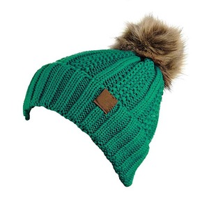 <strong>2026</strong> New Hot Selling Grass Green Slouchy <strong>Beanie</strong> Cap Unisex Fleece Lined <strong>Pom</strong> <strong>Beanie</strong> Hat <strong>Custom</strong> Satin Fur <strong>Beanie</strong> - Product Image 4