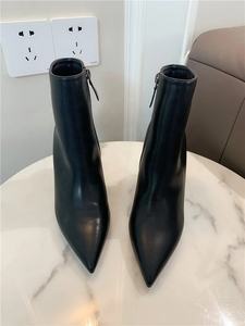 Femmes classique <span class=keywords><strong>noir</strong></span> bottines talons hauts imperméable automne hiver chaussures en cuir Simple Western <span class=keywords><strong>Chelsea</strong></span> Design <span class=keywords><strong>daim</strong></span> caoutchouc - Product Image 4