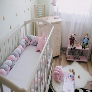 Trenzada <span class=keywords><strong>cuna</strong></span> parachoques anudada de protección decorativo bebé guardia parachoques nudo <span class=keywords><strong>trenza</strong></span> almohada - Product Image 3