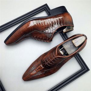 Zapatos de Vestir Formales de Negocios para Hombre, de Piel Auténtica con Cordones Ingleses Puntiagudos, Ligeros, Antideslizantes, Modernos y a la Moda - Product Image 6