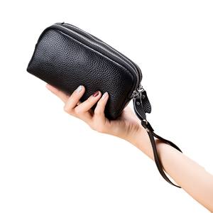 Mini Cartera de cuero genuino RFID de lujo para mujer con cremallera, bolso de mano, funda larga para teléfono móvil, monedero, forro de poliéster - Product Image 5