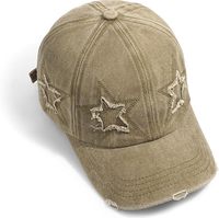 Casquette de baseball unisexe décontractée en coton doux et respirant, avec broderie étoile personnalisée, bord incurvé, effet vieilli et délavé, style vintage