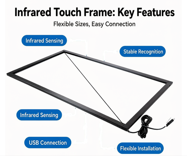 YINGTOUCH 19.5-Inch Industrial Grade Infrared Touch Frame with 16:9 Aspect Ratio USB Interface Android Compatible Control Screen