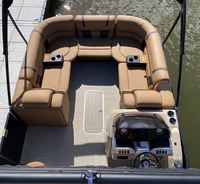 Bateau ponton de luxe Rive&Sea de 23 pieds pour 10-14 passagers, à un seul pont, en alliage d'aluminium de haute qualité, avec cabine de change et équipement de pêche