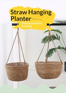 Grand panier à fleurs rectangulaire <span class=keywords><strong>en</strong></span> macramé <span class=keywords><strong>tressé</strong></span>, écologique, pour intérieur et extérieur - Product Image 2