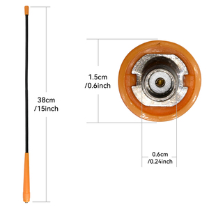 Antena Flexible Naranja y Negra para Walkie Talkie de 15 Pulgadas UHF VHF con Conector SMA Hembra para Uso en Interiores y Exteriores - Product Image 5