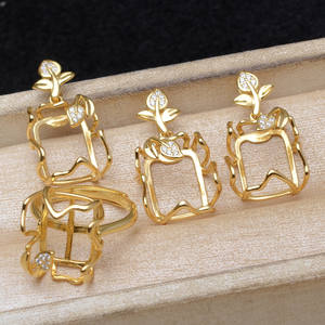 S925 <b>Silver</b> DIY Accessories 12*16mm Baroque Set Hollow Base Rose Square Shape 3mm 6mm Size Pearl <b>Beads</b> for Jewelry Making 6095 - Product Image 1